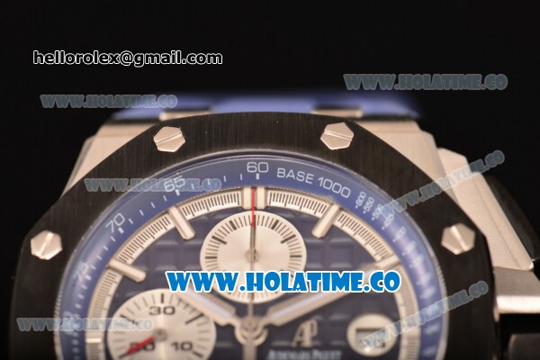 Audemars Piguet Royal Oak Offshore Chrono Clone AP Calibre 3126 Automatic Steel Case with Blue Dial Stick Markers and PVD Bezel (EF) - Click Image to Close